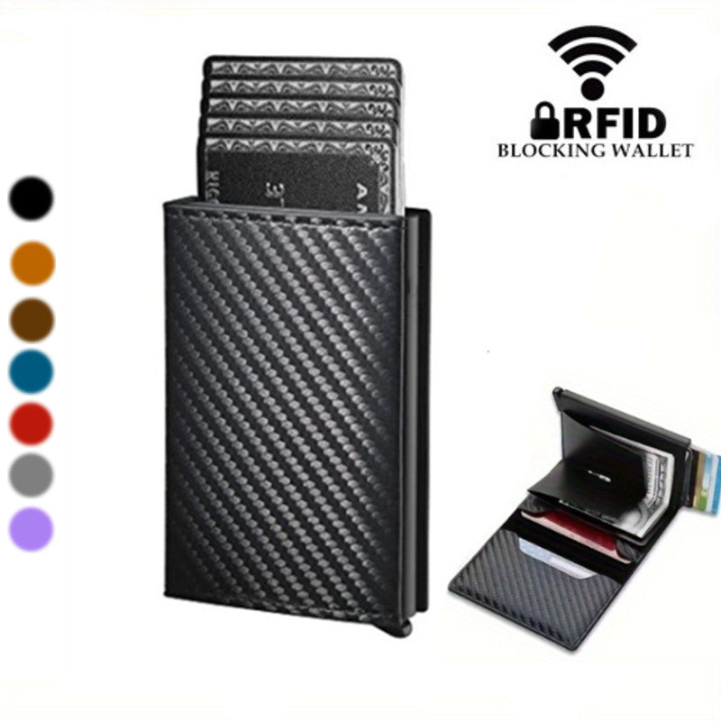 Carbon Fiber RFID Anti-theft Swiping Automatic Pop-up Wallet