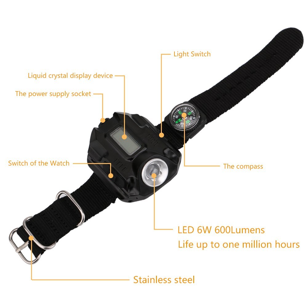 Tactical LED Watch Flashlight