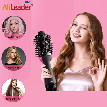 Thermal Brush Straightener Curler Massager One Step Volumizer