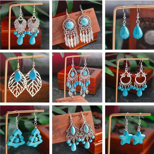 Vintage Ethnic Bohemian Turquoise Earrings