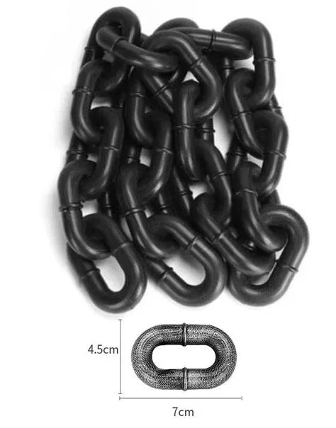 Simulated Iron Chain Leash Black Small