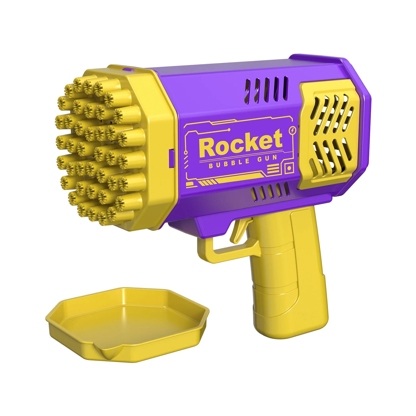 40 Hole Rocket Launcher Electric Automatic Bubble Gun, Purple