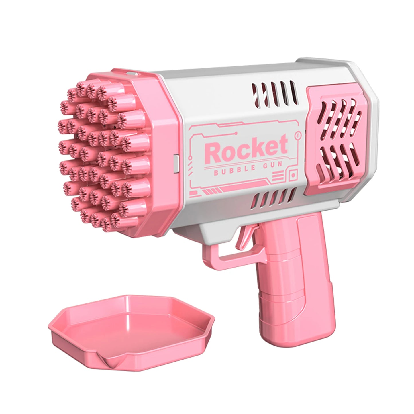 40 Hole Rocket Launcher Electric Automatic Bubble Gun, Pink