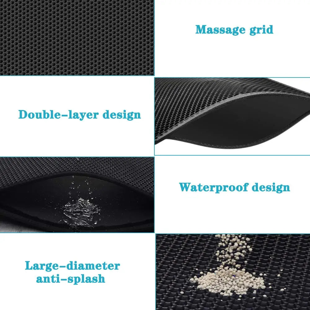 Cat Litter Mat -30x30 Massage grid, Double-Layer, Waterproof