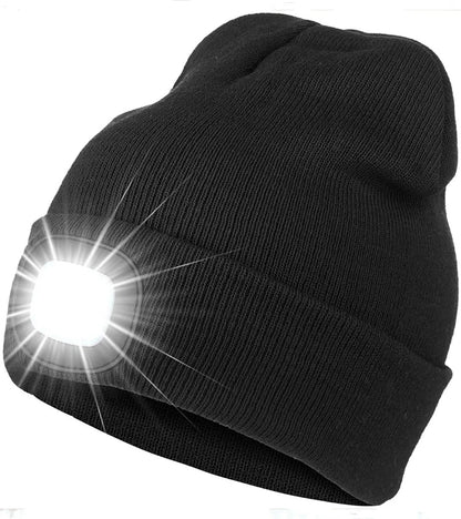 Led Light Knit Elastic Beanie Unisex Headlight