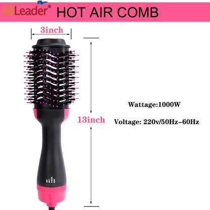 Thermal Brush Straightener Curler Massager One Step Volumizer