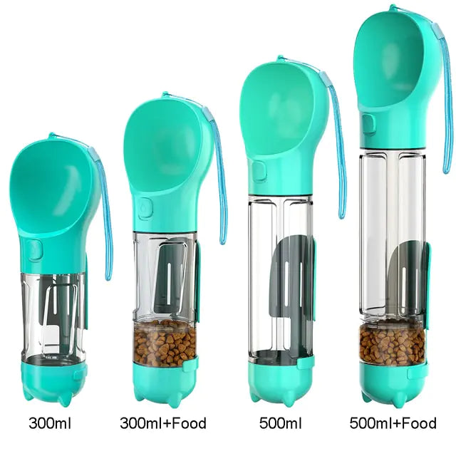 Portable 3-in-1 Dog Water Bottle and Feeder Blue