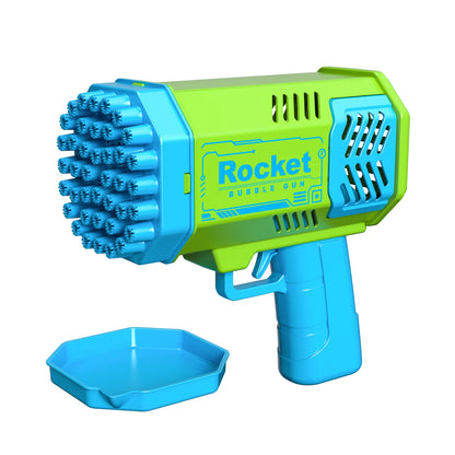 40 Hole Rocket Launcher Electric Automatic Bubble Gun, Green