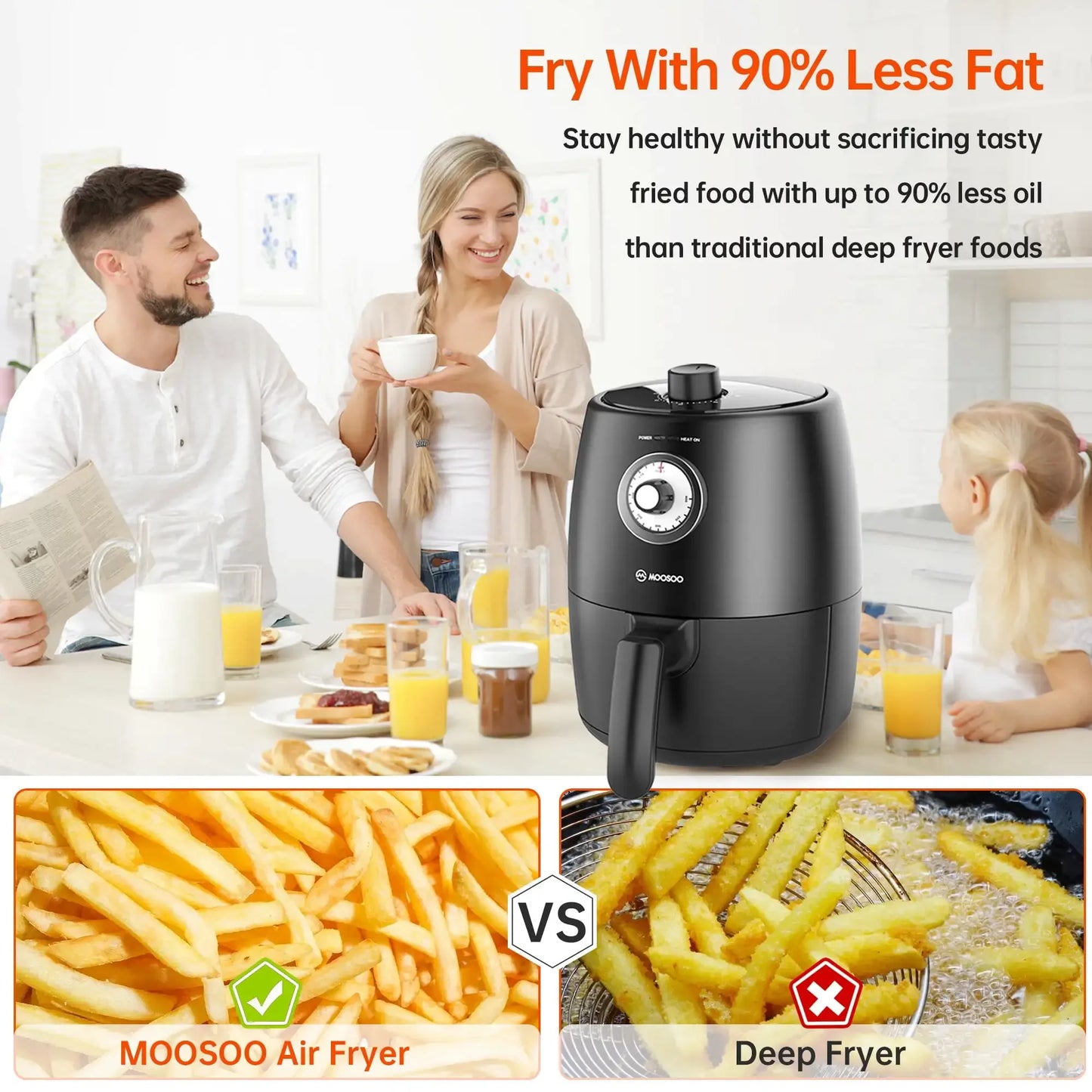 1200W 2 Quart Air Fryer & 100 Recipes