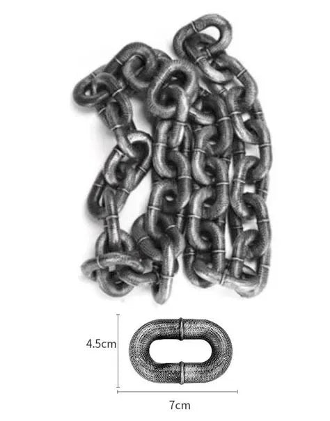 Simulated Iron Chain Leash Silver Small Link