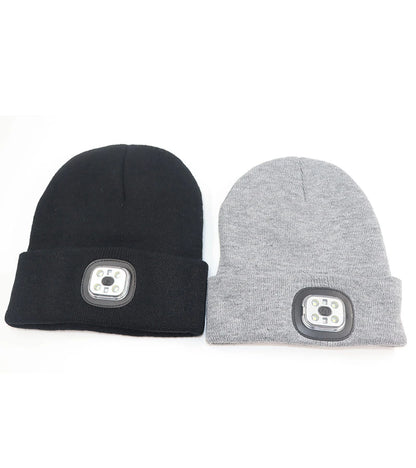 Led Light Knit Elastic Beanie Unisex Headlight