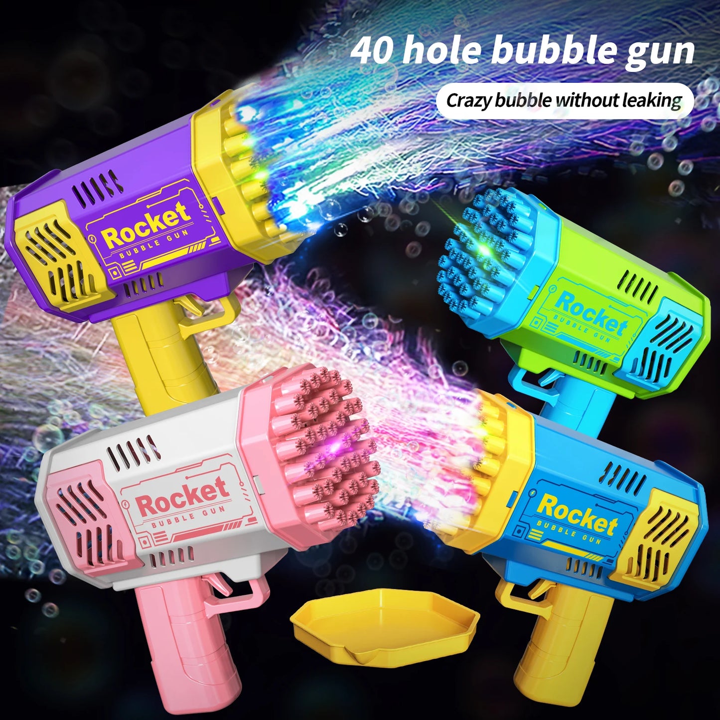 40 Hole Rocket Launcher Electric Automatic Bubble Gun