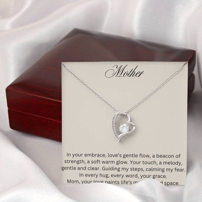 Mother Forever Love Necklace White Gold Luxury Box