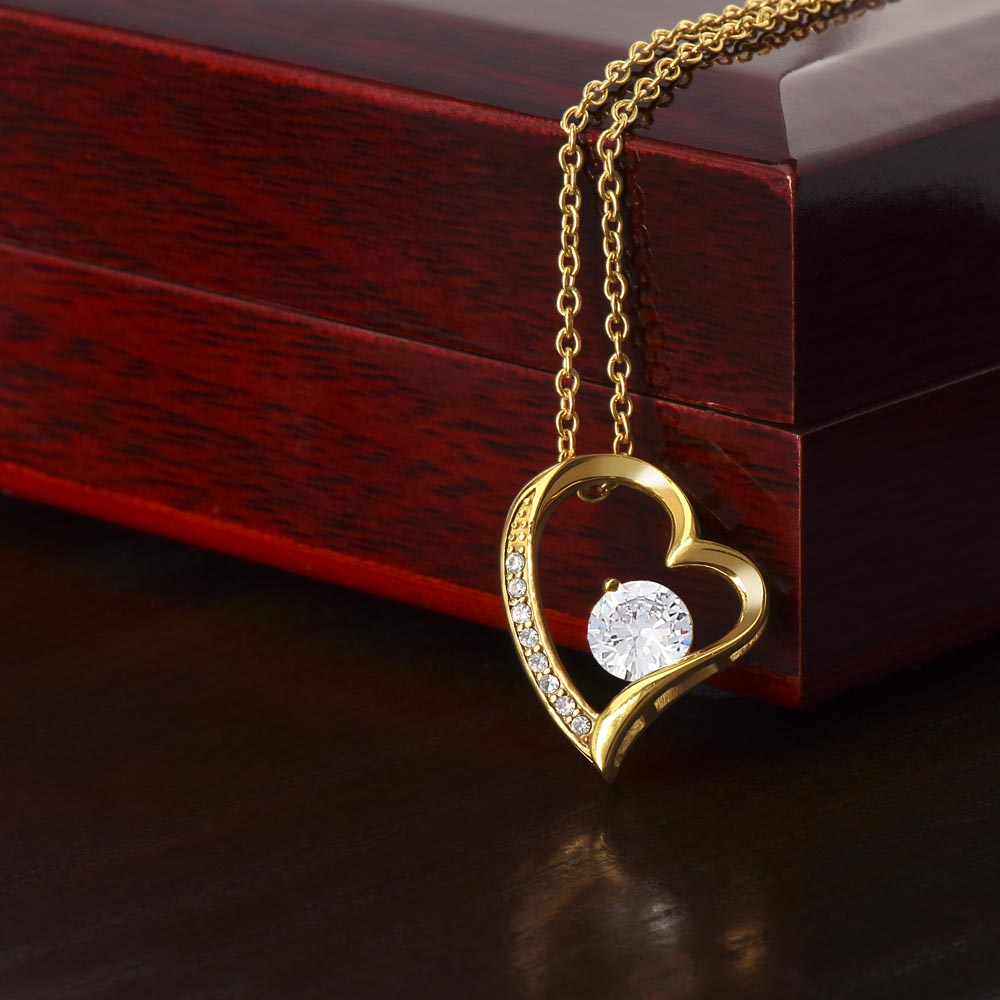 Mother Forever Love Necklace Yellow Gold Luxury Box