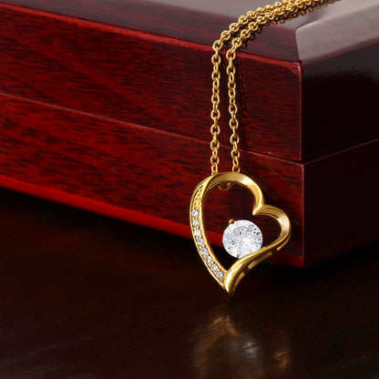 Mother Forever Love Necklace Yellow Gold Luxury Box