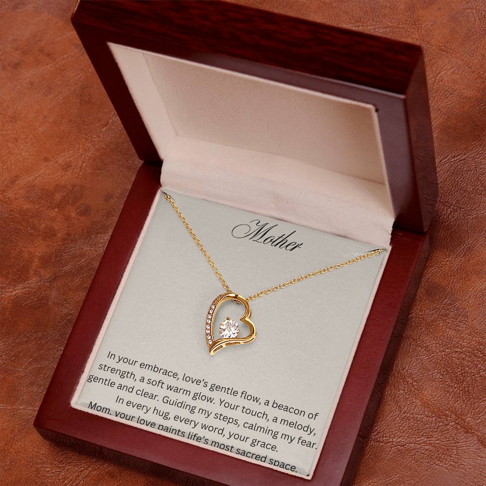 Mother Forever Love Necklace Yellow Gold Luxury Box