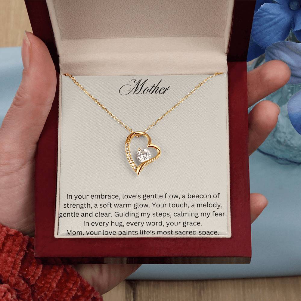 Mother Forever Love Necklace Yellow Gold Luxury Box