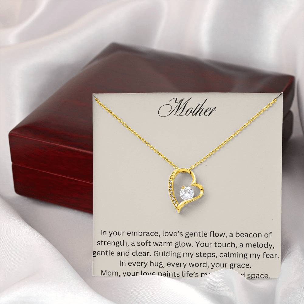 Mother Forever Love Necklace Yellow Gold Luxury Box