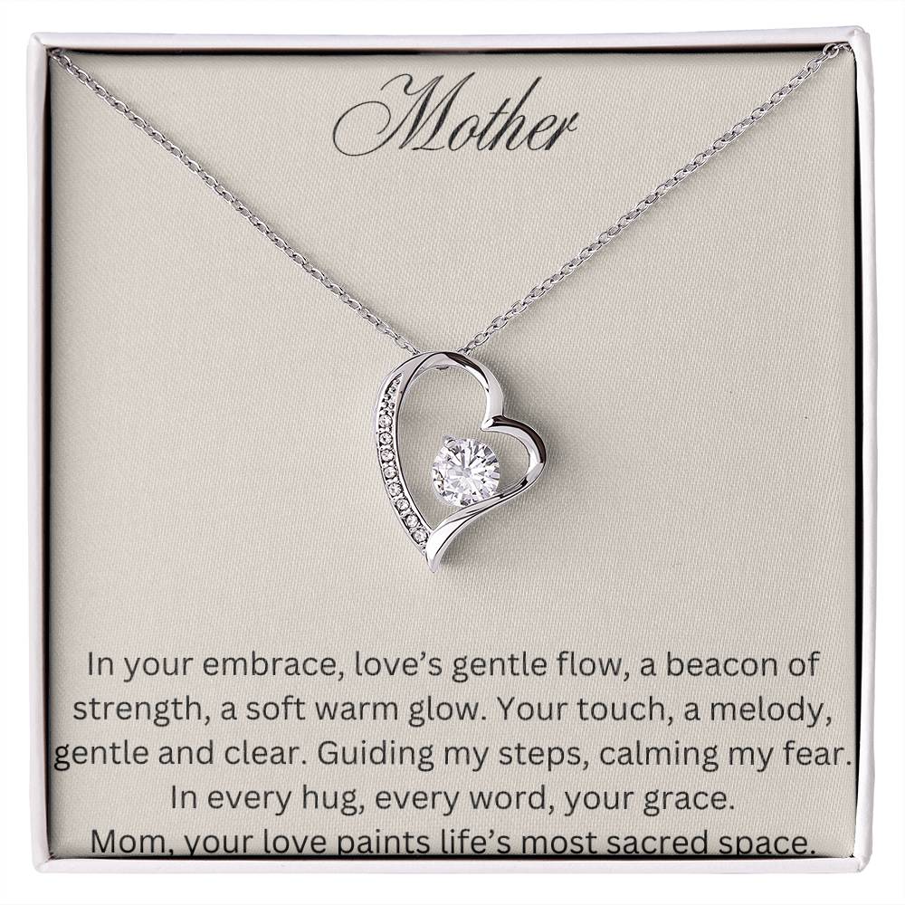 Mother Forever Love Necklace White Gold