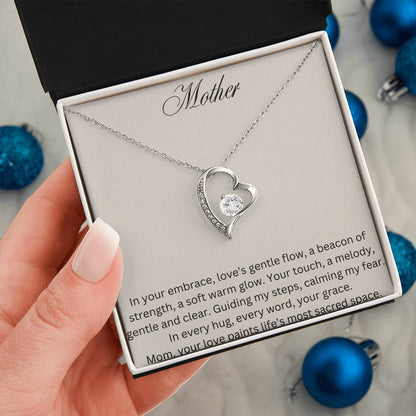 Mother Forever Love Necklace White Gold