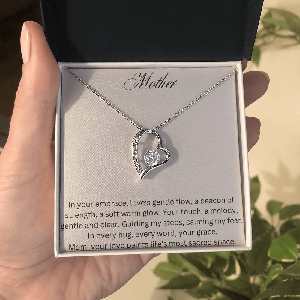 Mother Forever Love Necklace White Gold