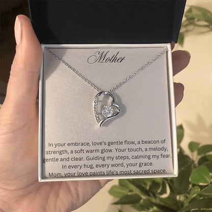 Mother Forever Love Necklace White Gold