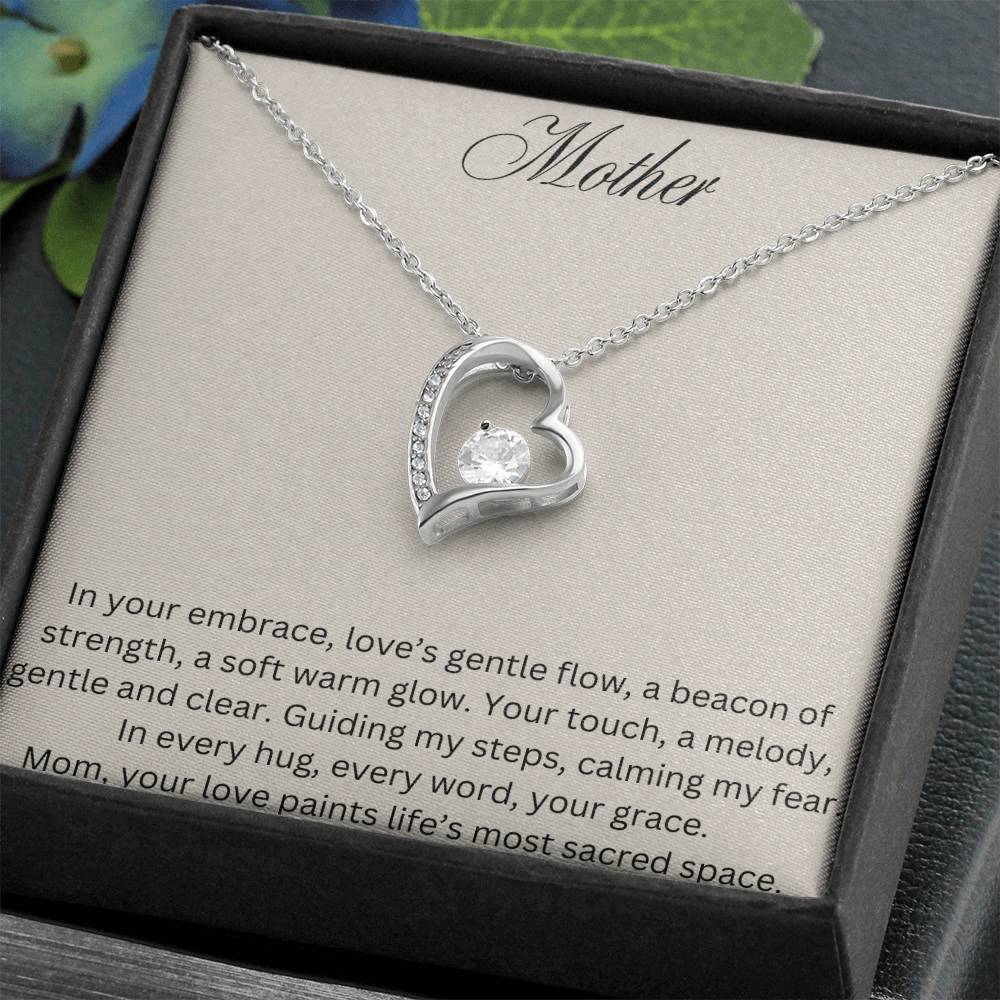 Mother Forever Love Necklace White Gold