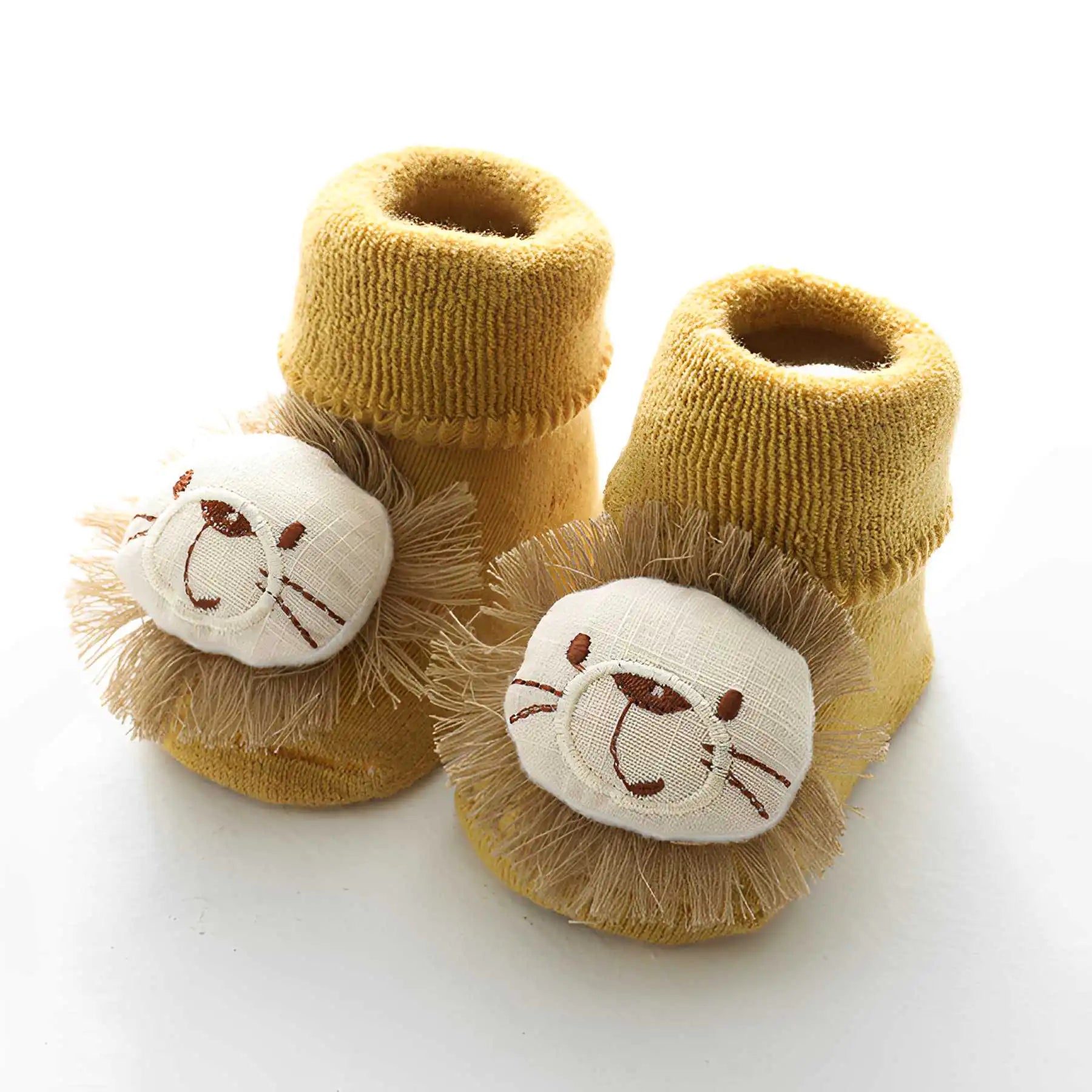 Cute Baby Socks Cartoon Brown Lion