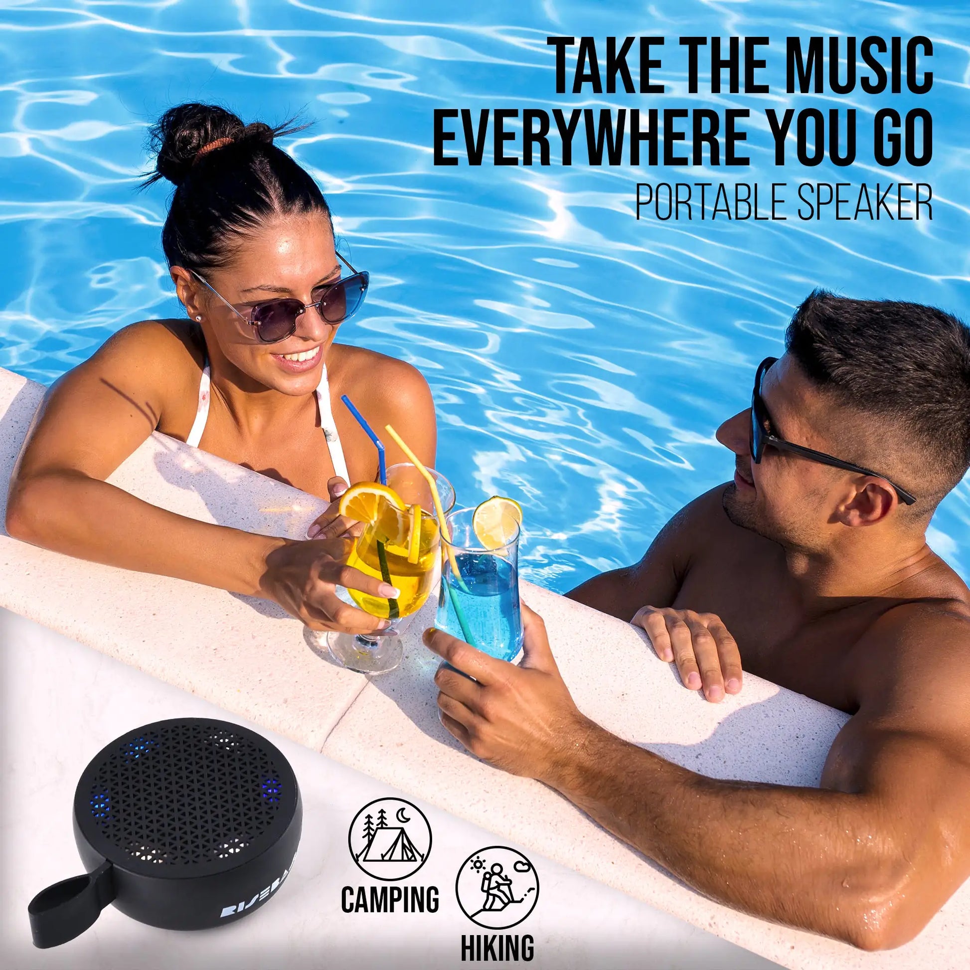 RISEBASS Water Resistant Bluetooth Shower Speaker, Portable