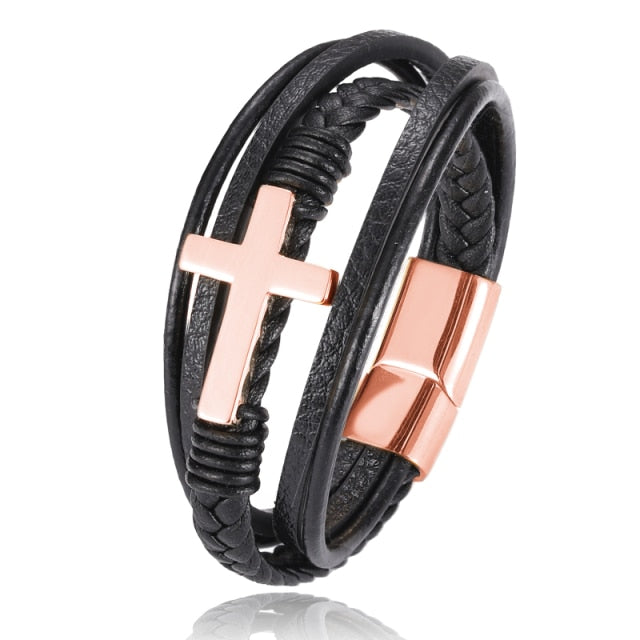 Men Chakra Bracelet Rose Gold