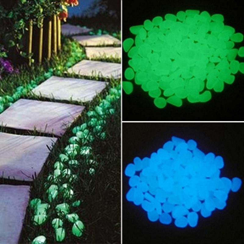 Luminite Garden Pebbles, Green, Blue