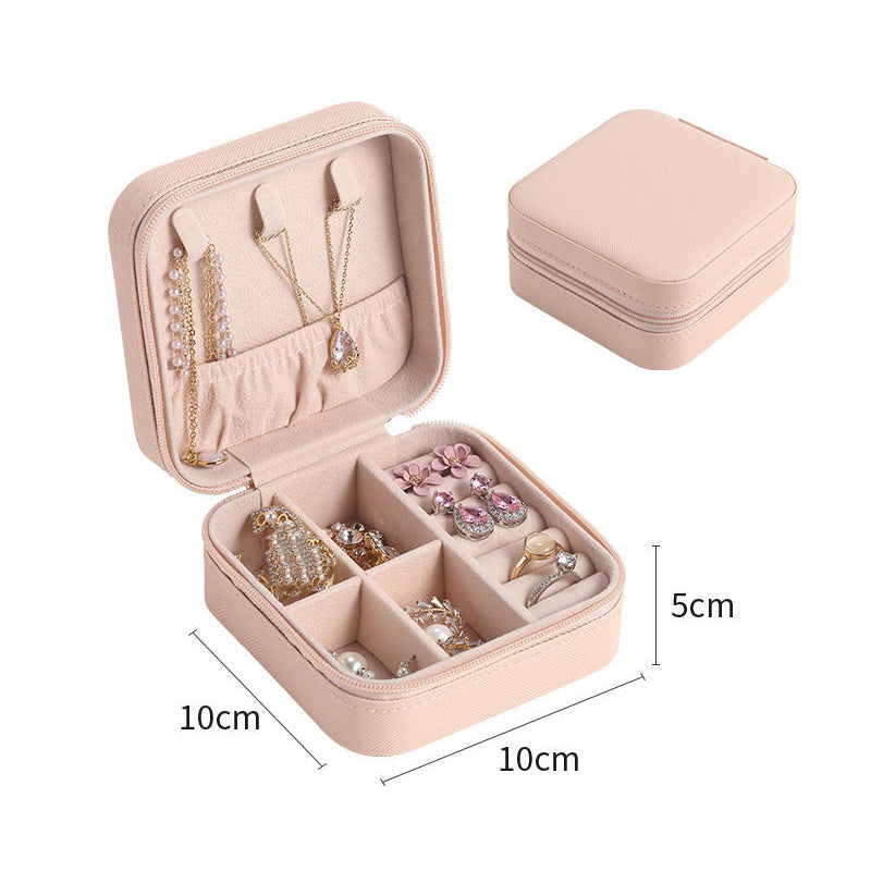 Jewelry Zipper Box Storage, Pink