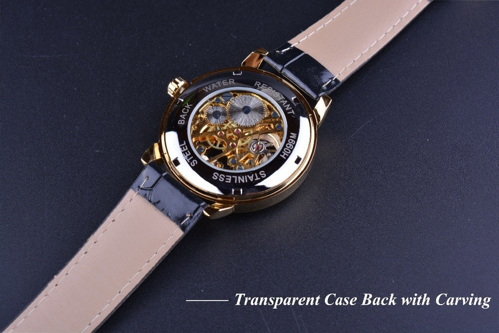 Men Luxury Brand Watch Transparent Case Back