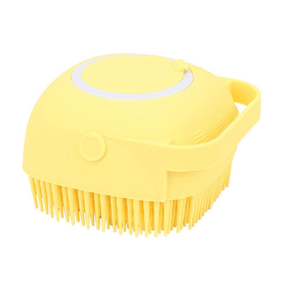 Cute Dog Bath Brush Yellow