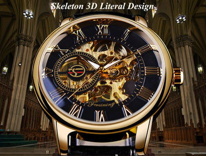 Men Luxury Brand Watch Skeleton 3D