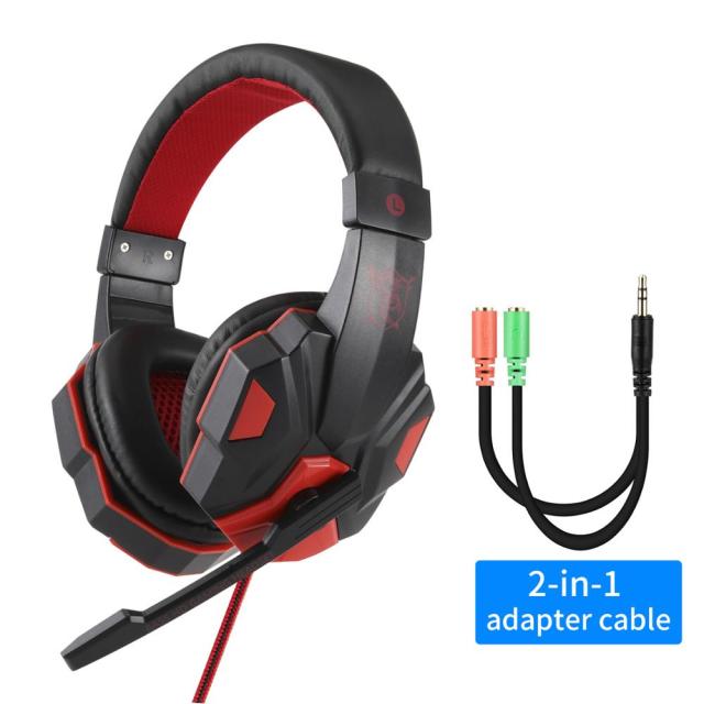 Gamer Glow Headset Red-Black No Lights