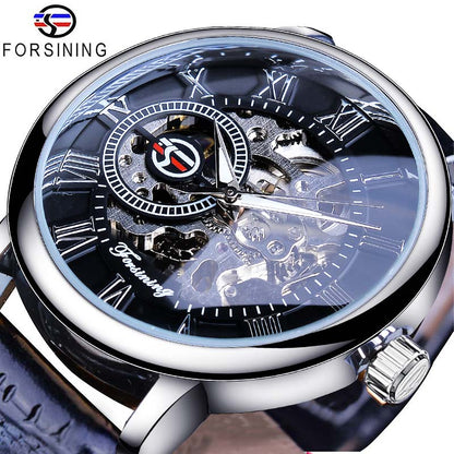 Men Luxury Brand Watch Black Silver