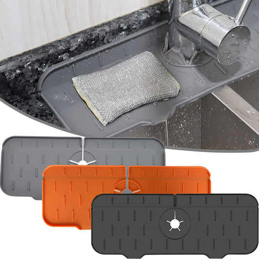 Kitchen Faucet Mat Orange, Black. Grey