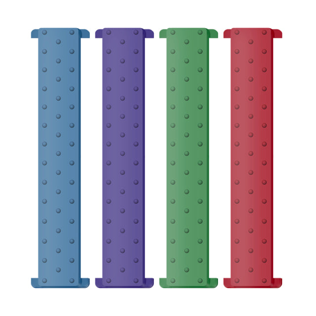 Blue, Purple, Green, Red pad