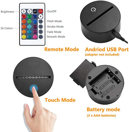 Basketball 3D Lamp Remote, Touch Battery & USB Mode