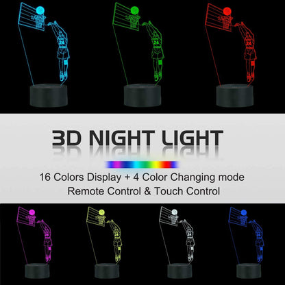 Basketball 3D Lamp 16 Colors 4 color changing mode