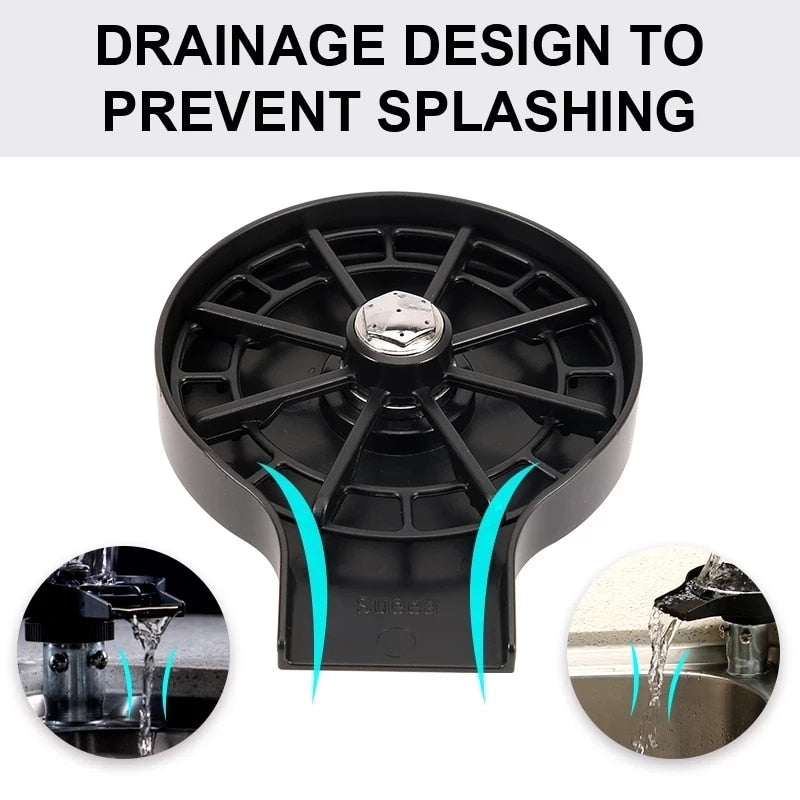 GlassJet AutoRinse Drains to Prevent Splash