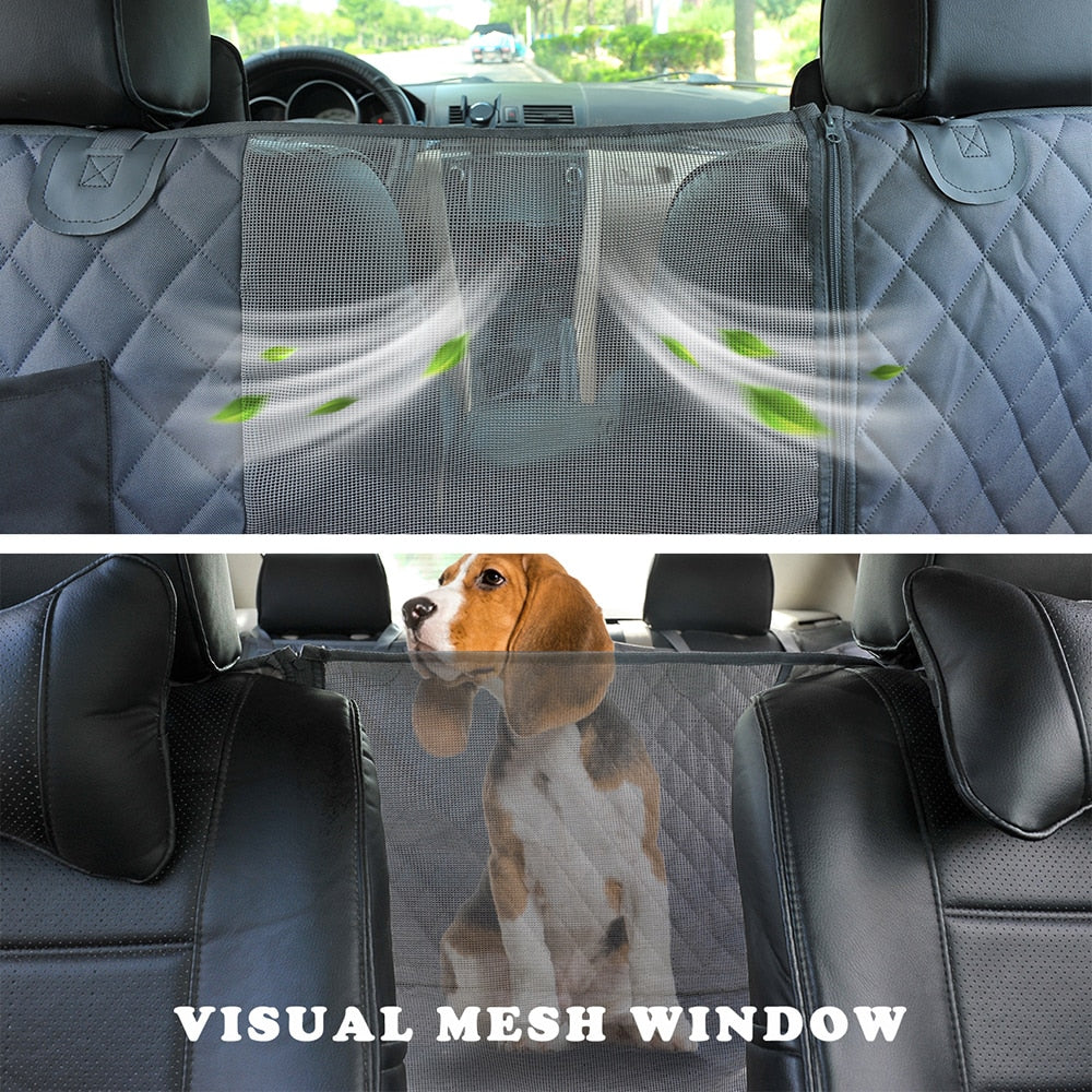 Dog Car Seat Cover Visual Mesh Window